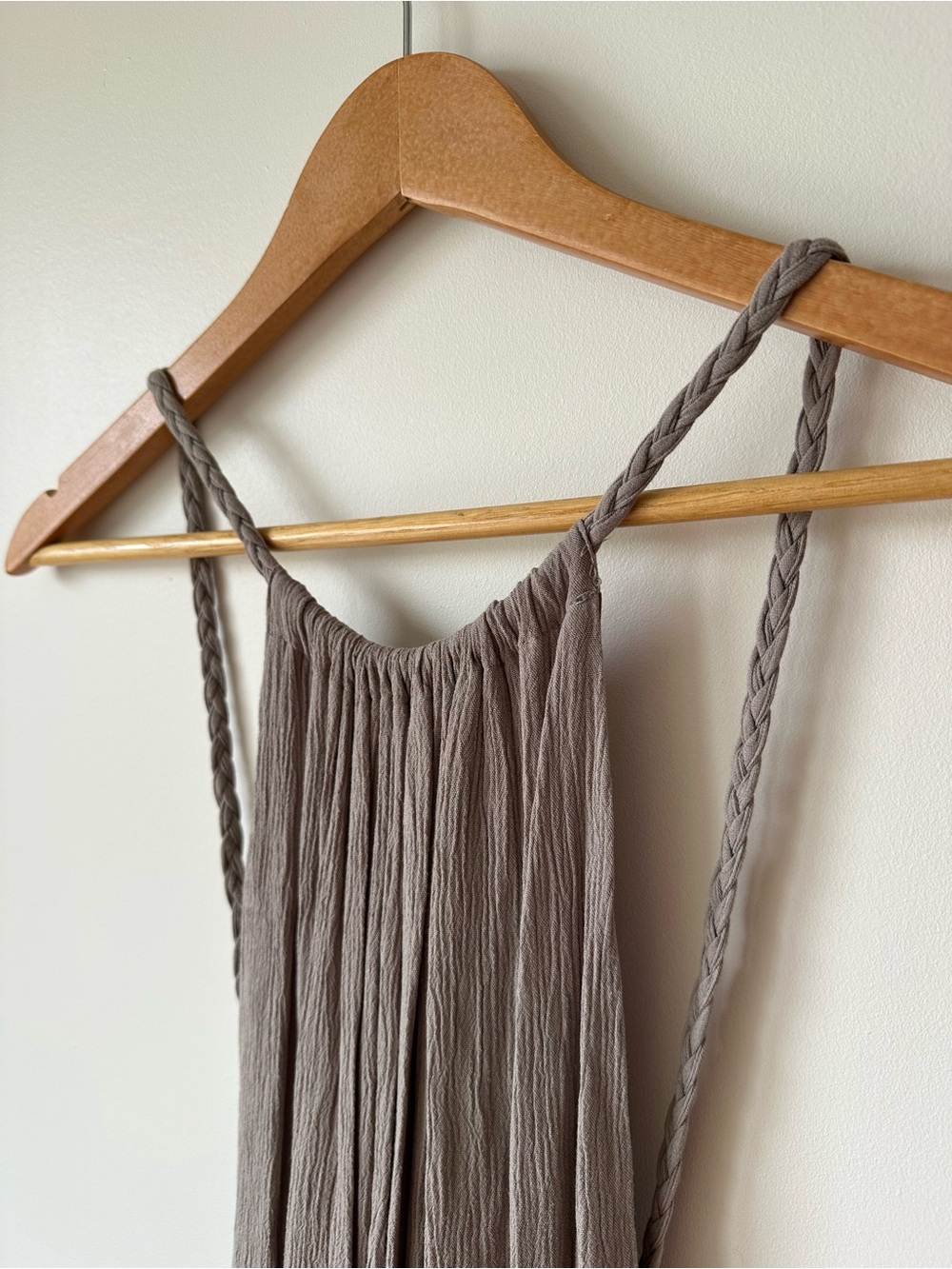 Tobi Taupe Maxi Dress with Braided Straps - Size S